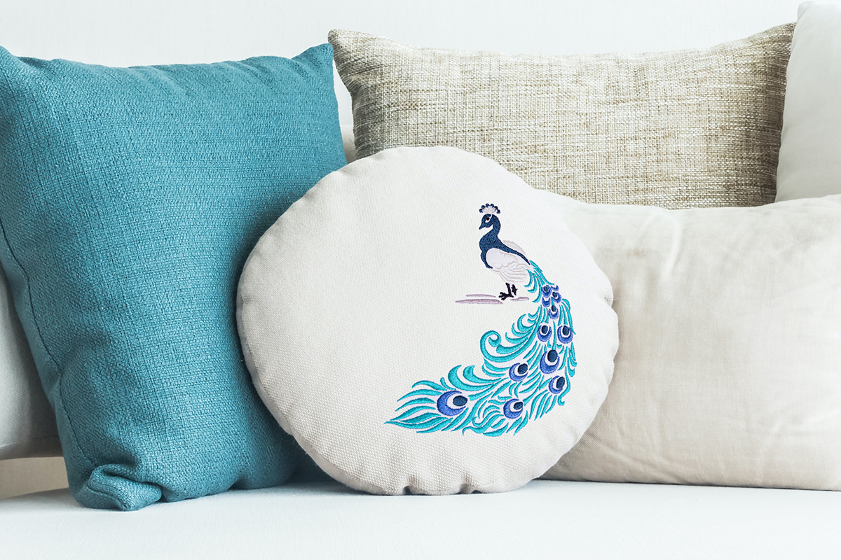 Peacock free machine embroidery design