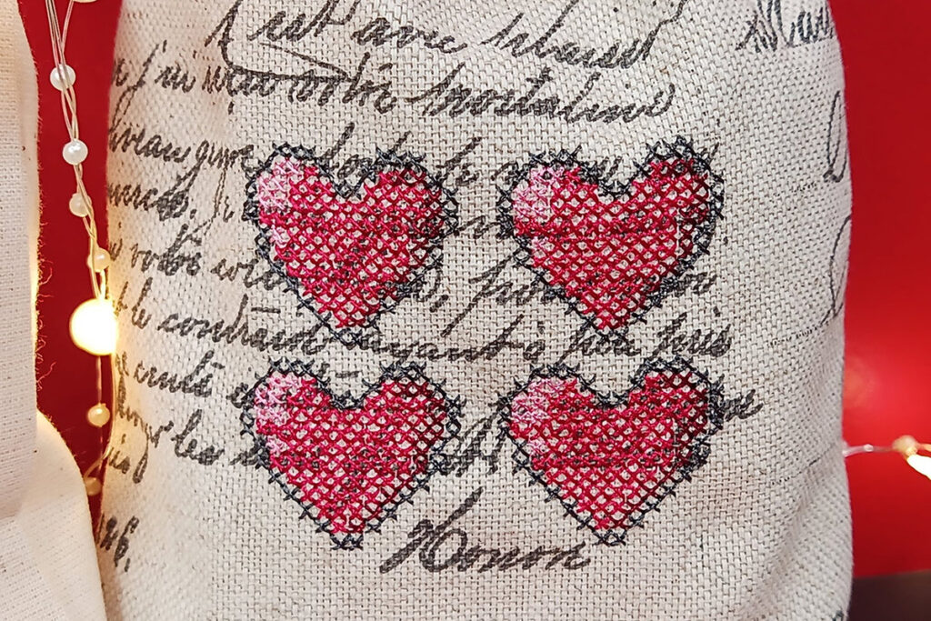 Hatch cross valentine's stitch hearts (copy array)